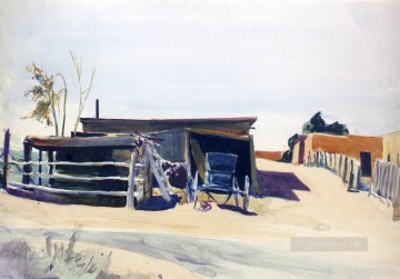 Edward Hopper Painting - Adobes y cobertizo nuevo México Edward Hopper